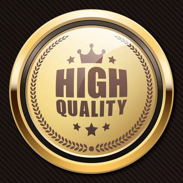 High Quality Badge Blonde Glossy Gold Metallic Luxury Logo — Stock Vector