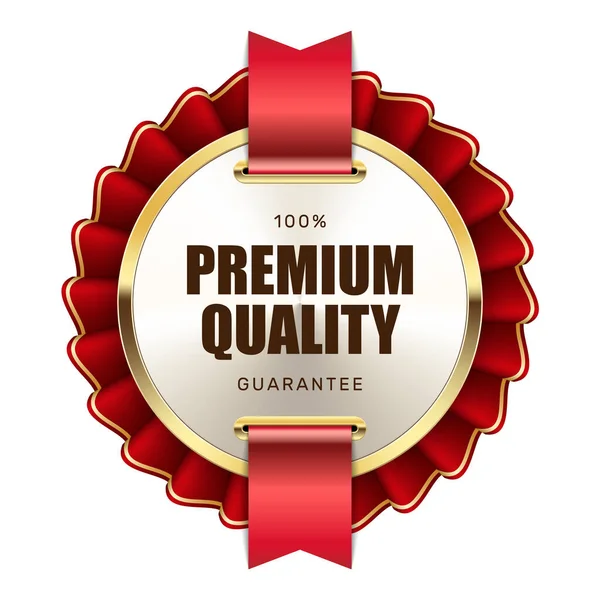 100 Premium Qualità Garanzia Distintivo Nastro Oro Argento Metallizzato Logo — Vettoriale Stock