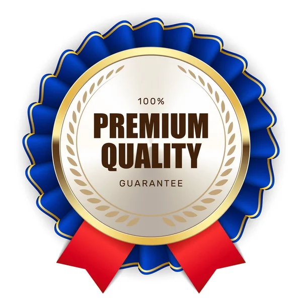 100 Premium Qualidade Garantia Crachá Fita Ouro Prata Logotipo Luxo — Vetor de Stock