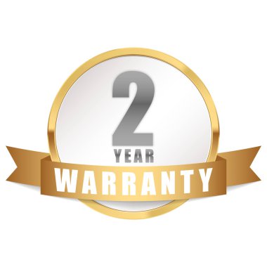 2 yıllık garanti rozeti gümüş metalik logo.