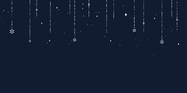 蓝色漆黑夜空中的白悬星空复制空间 — 图库矢量图片