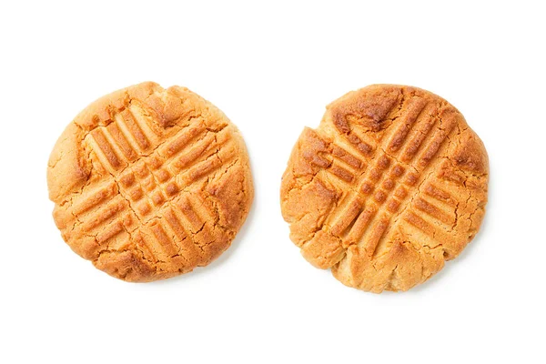 Galletas Caseras Mantequilla Maní Aisladas Sobre Fondo Blanco —  Fotos de Stock