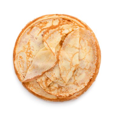 Krep, beyaz arka planda izole edilmiş ince krepler.