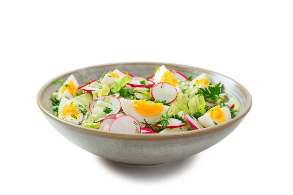 Salată Sănătoasă Ridiche Fiert Izolat Fundal Alb — Fotografie, imagine de stoc