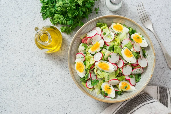 Salată Sănătoasă Ridiche Fiert Vedere Sus — Fotografie, imagine de stoc