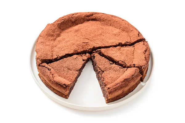 Gâteau Chocolat Sans Farine Sans Gluten Dessert Diète Isolé Sur — Photo
