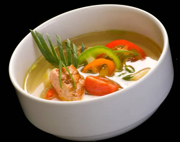 Cuenco con sopa de pescado, Primer plano —  Fotos de Stock