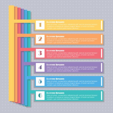 dikdörtgen renkli infografik iş adımları 