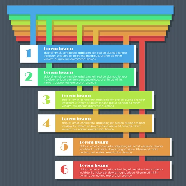 Rektangulära Färgglada Infografik Affärs Steg — Stock vektor