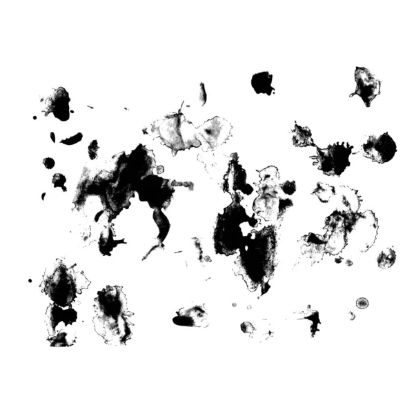 Goccio Inchiostro Illustrazione Bianco Nero Stile Grunge — Vettoriale Stock