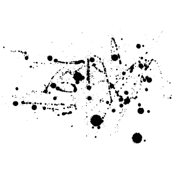 Inkt Splash Grunge Stijl Zwart Wit Illustratie — Stockvector