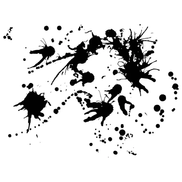 Ink Splash Grunge Style Black White Illustration — Stock Vector