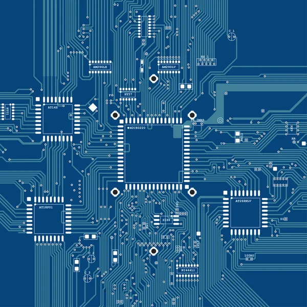 PCB схема електропроводки — стоковий вектор