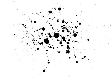 Mürekkep sıçraması. Grunge tarzı siyah beyaz illüstrasyon. 