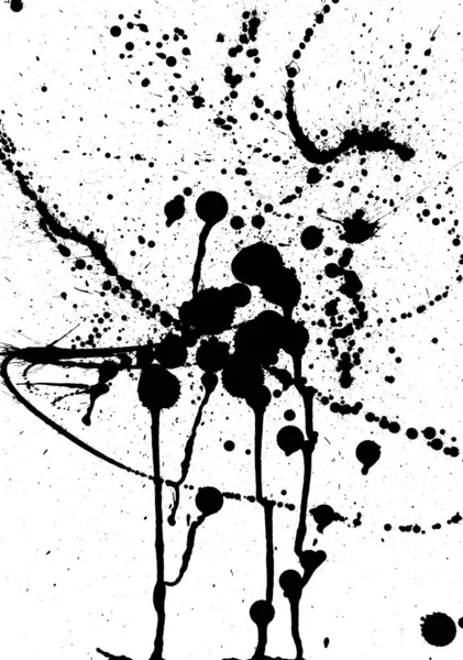 インクスプラッシュ グランジスタイル黒と白のイラスト — ストック写真