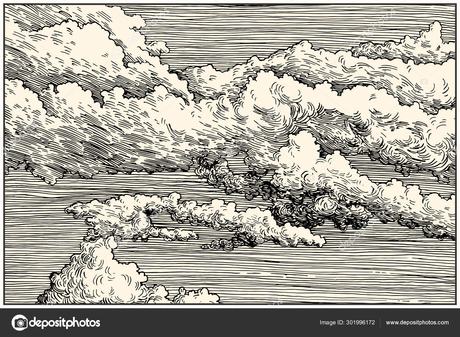 Sale > ink drawing clouds > in stock