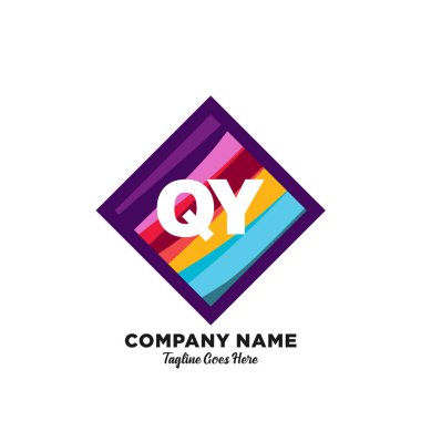 Renkli şablon vektörüyle ilk logo.