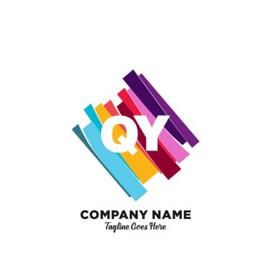 Renkli şablon vektörüyle ilk logo.