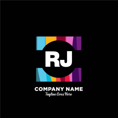 Renkli şablon vektörüyle ilk logo.