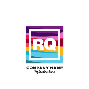 Renkli şablon vektörüyle ilk logo.