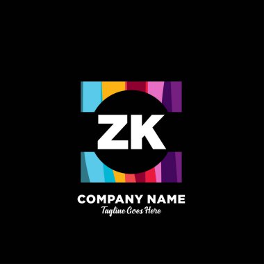 Renkli şablon vektörüyle ilk logo.