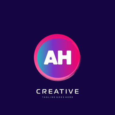 Renkli şablon vektörüyle ilk logo.