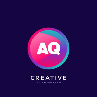 Renkli şablon vektörüyle ilk logo.