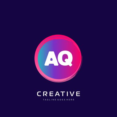 Renkli şablon vektörüyle ilk logo.