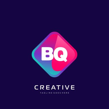 Renkli şablon vektörüyle ilk logo.