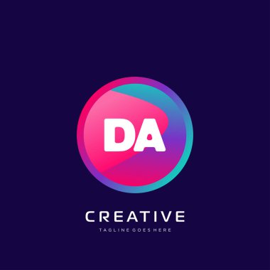 Renkli şablon vektörüyle ilk logo.