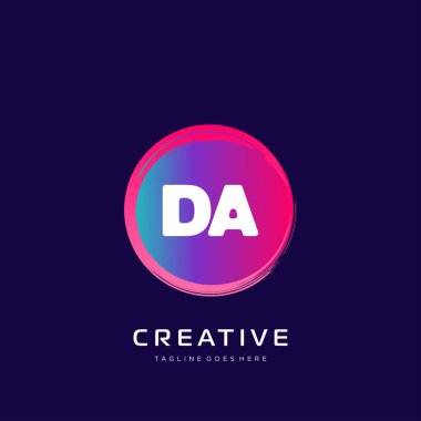 Renkli şablon vektörüyle ilk logo.