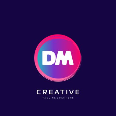 Renkli şablon vektörüyle ilk logo.