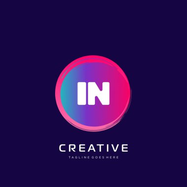 Renkli şablon vektörüyle ilk logo.