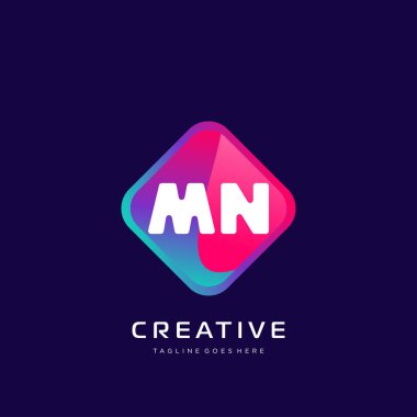 Renkli şablon vektörüyle ilk logo.