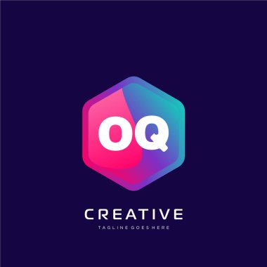 Renkli şablon vektörüyle ilk logo.