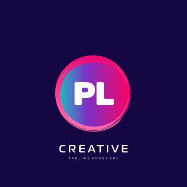 Renkli şablon vektörüyle ilk logo