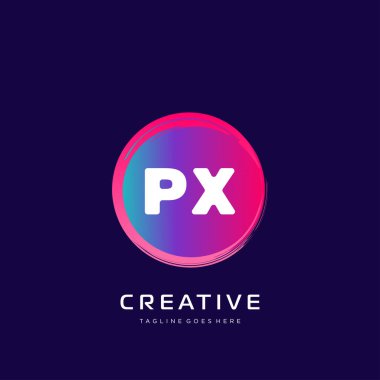 Renkli şablon vektörüyle ilk logo