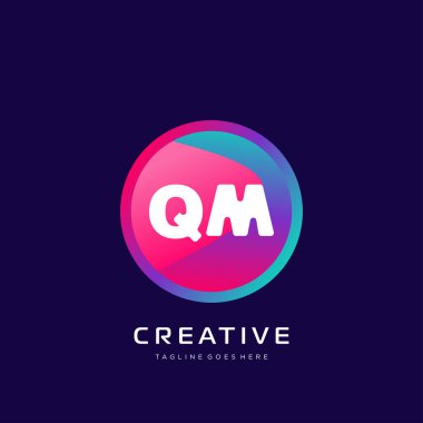 Renkli şablon vektörüyle ilk logo