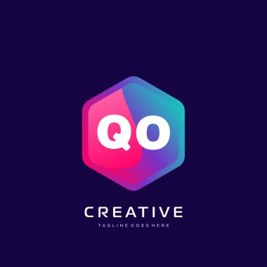 Renkli şablon vektörüyle ilk logo