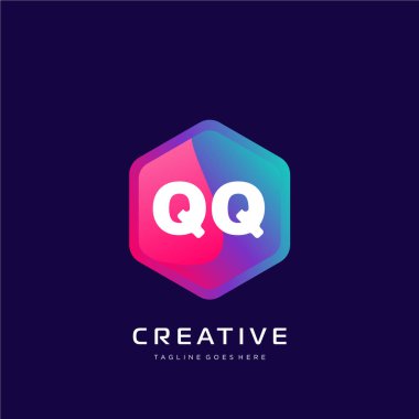 Renkli şablon vektörüyle ilk logo