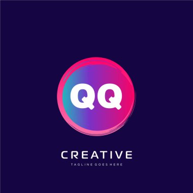 Renkli şablon vektörüyle ilk logo