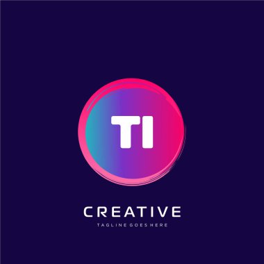 Renkli şablon vektörüyle ilk logo