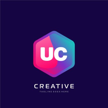 Renkli şablon vektörüyle ilk logo