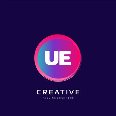 Renkli şablon vektörüyle ilk logo