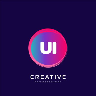 Renkli şablon vektörüyle ilk logo