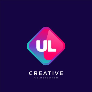 Renkli şablon vektörüyle ilk logo