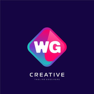 Renkli şablon vektörüyle ilk logo.