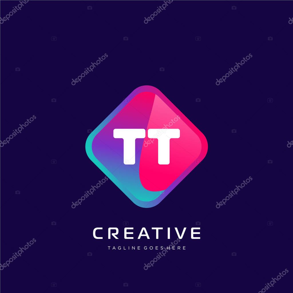 Initial logo With Colorful template vector