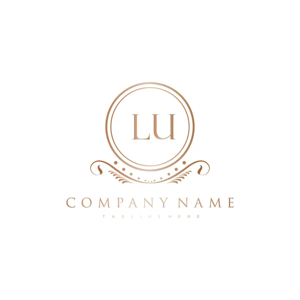 Első Levél Royal Luxury Logo Sablonnal — Stock Vector