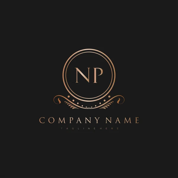 Lettera Iniziale Con Royal Luxury Logo Template — Vettoriale Stock